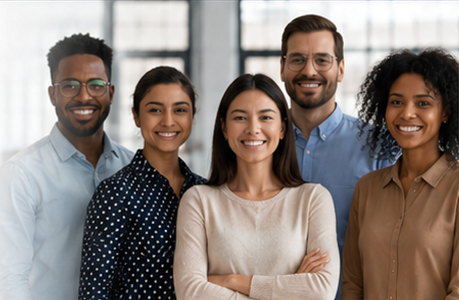 Employees performing with focus and purpose in the workplace